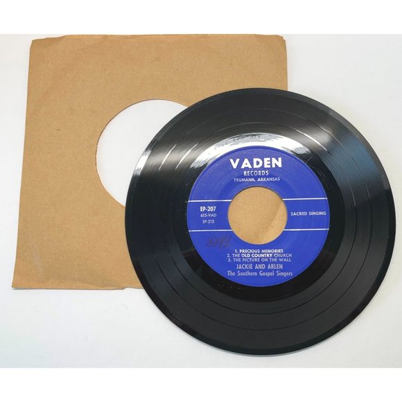 Jackie and Arlen Sinner's Plea Hillbilly Gospel 45 Record Vaden 207 EP - Picture 4 of 4